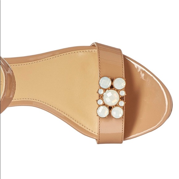 Embellished Jewel Patent Kitten Heel Wedge Sandal - Picture 3 of 5